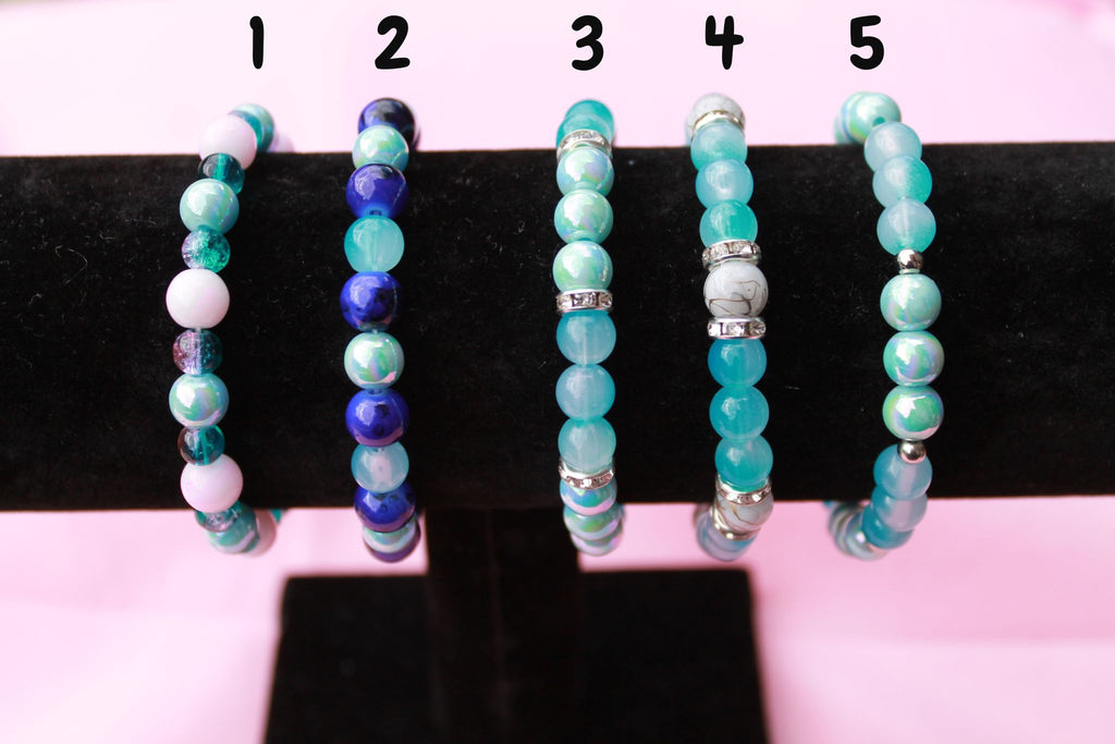 Handmade Beaded Bracelets | Colourful Crystal Gemstone Stretch Jewellery