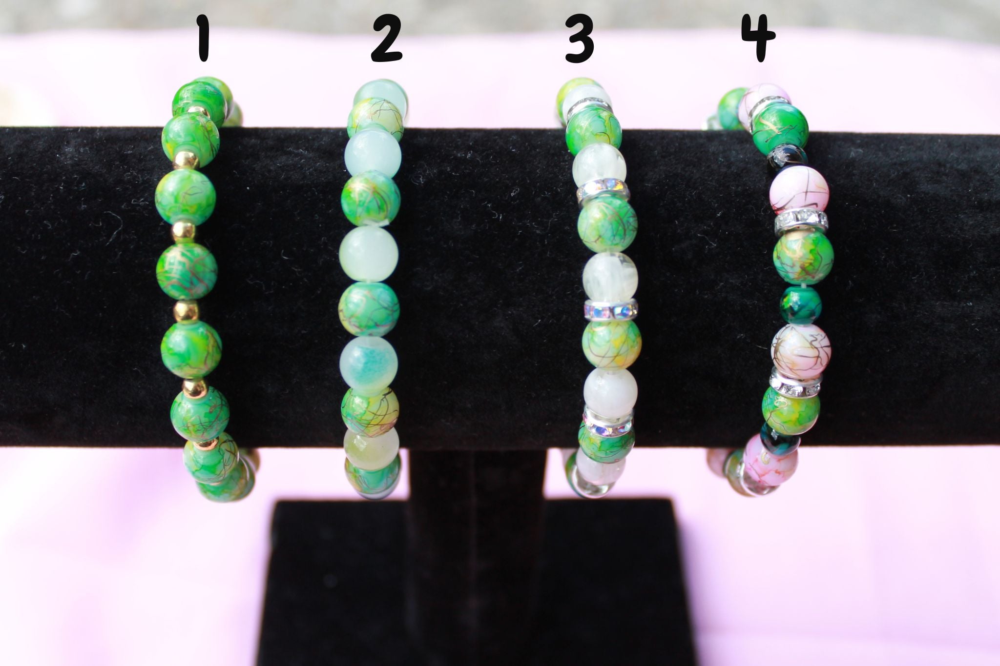 Handmade Beaded Bracelets | Colourful Crystal Gemstone Stretch Jewellery