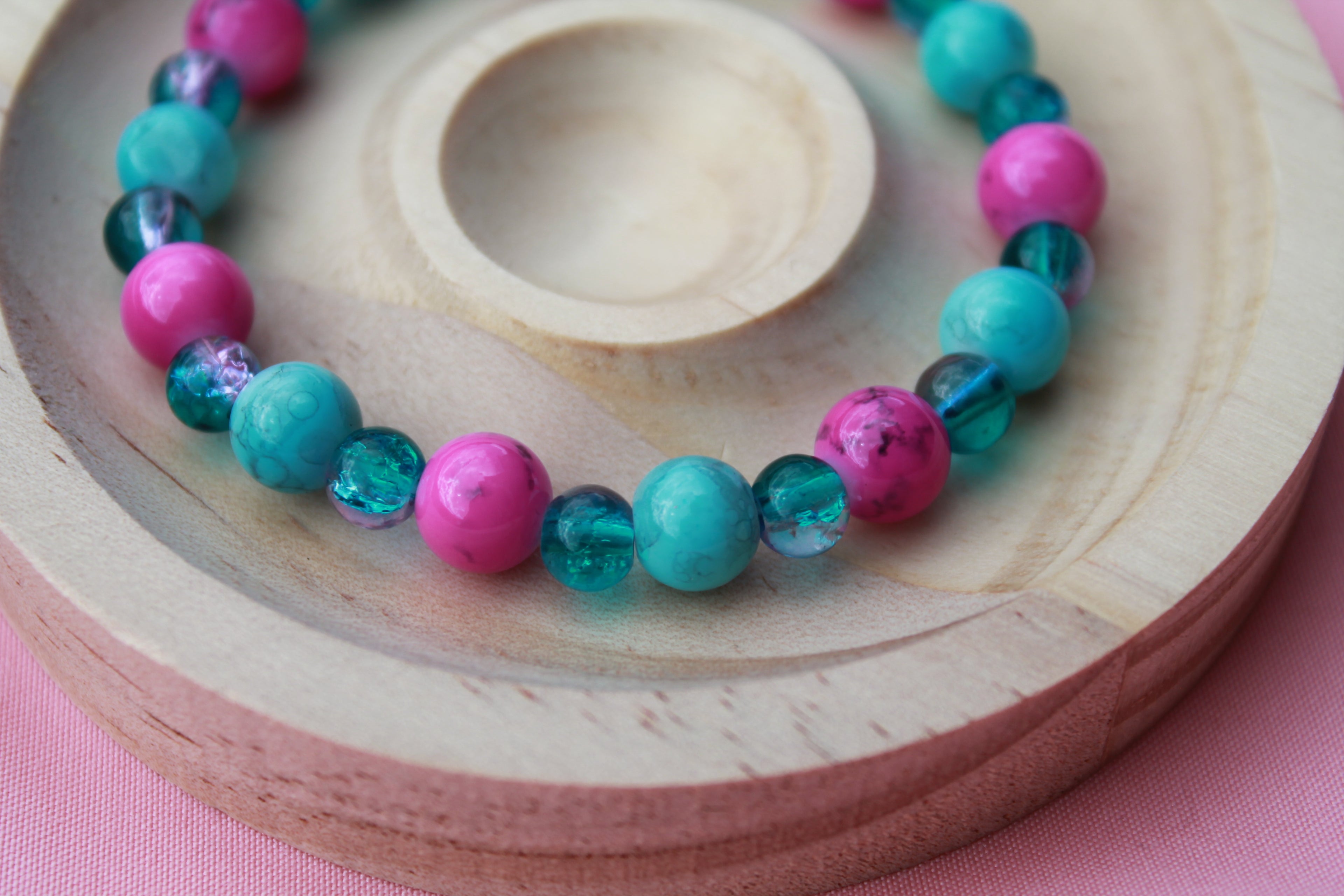Handmade Beaded Bracelets | Colorful Crystal Gemstone Stretch Jewellery