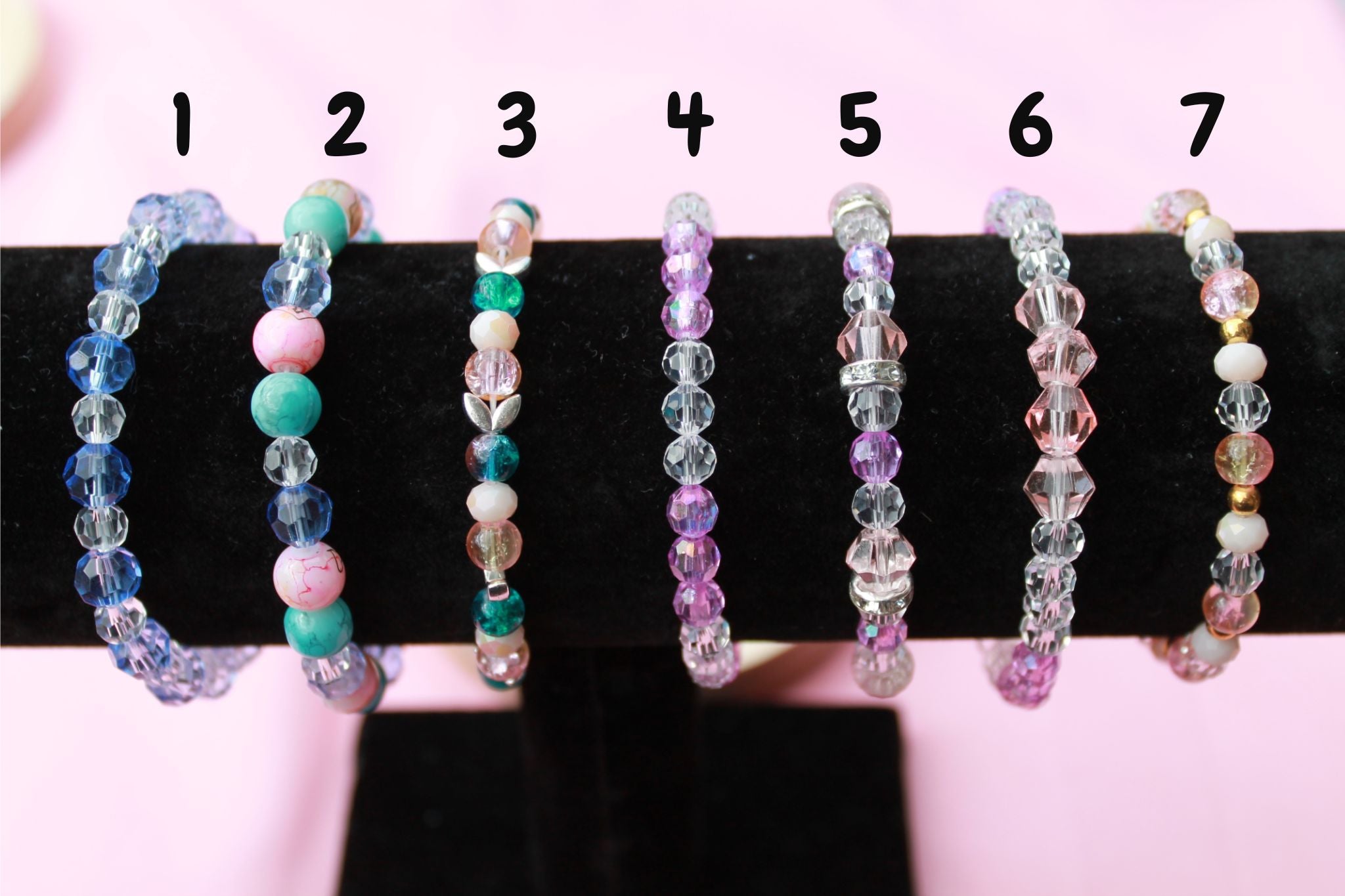 Handmade Beaded Bracelets | Colourful Crystal Gemstone Stretch Jewellery