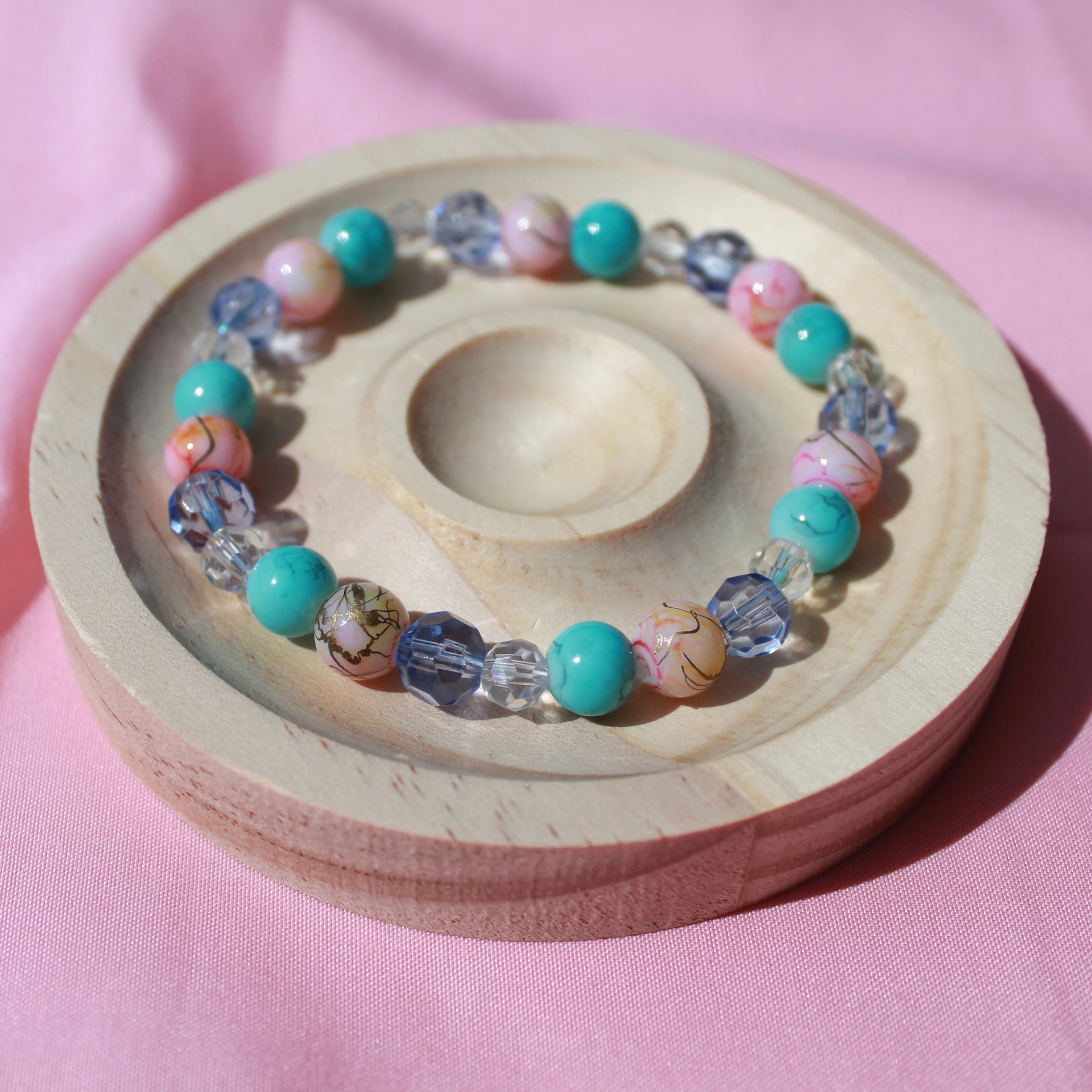 Handmade Beaded Bracelets | Colourful Crystal Gemstone Stretch Jewellery