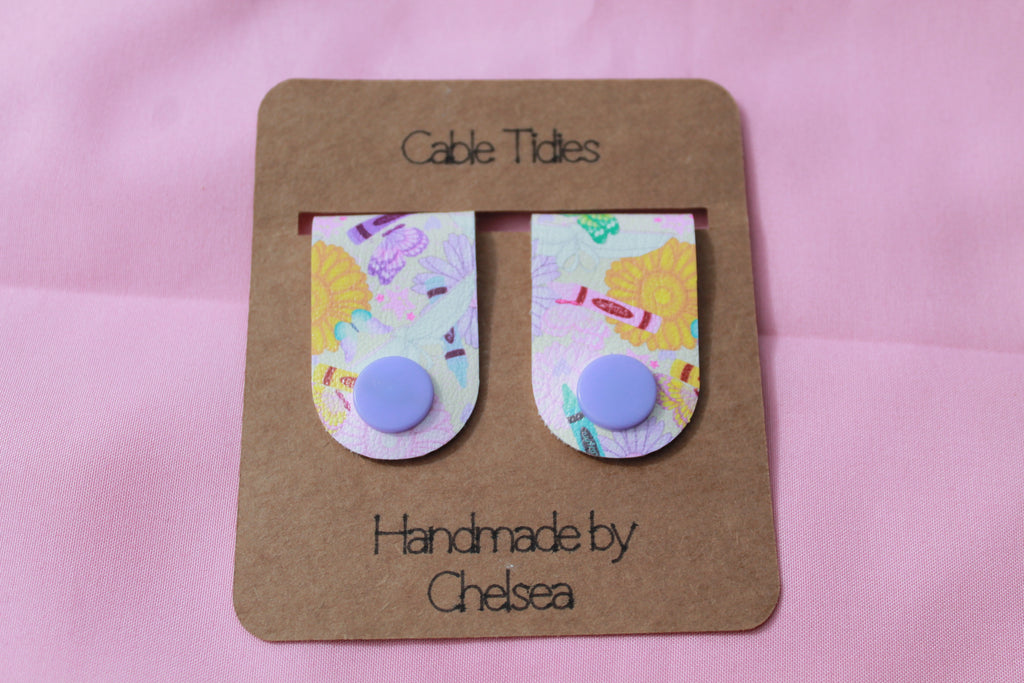 Handmade Cable Tidies | Cute Cord Organisers | Floral Cable Holder | Headphone & Charger Cable Wrap | Desk Accessories | Gift Idea