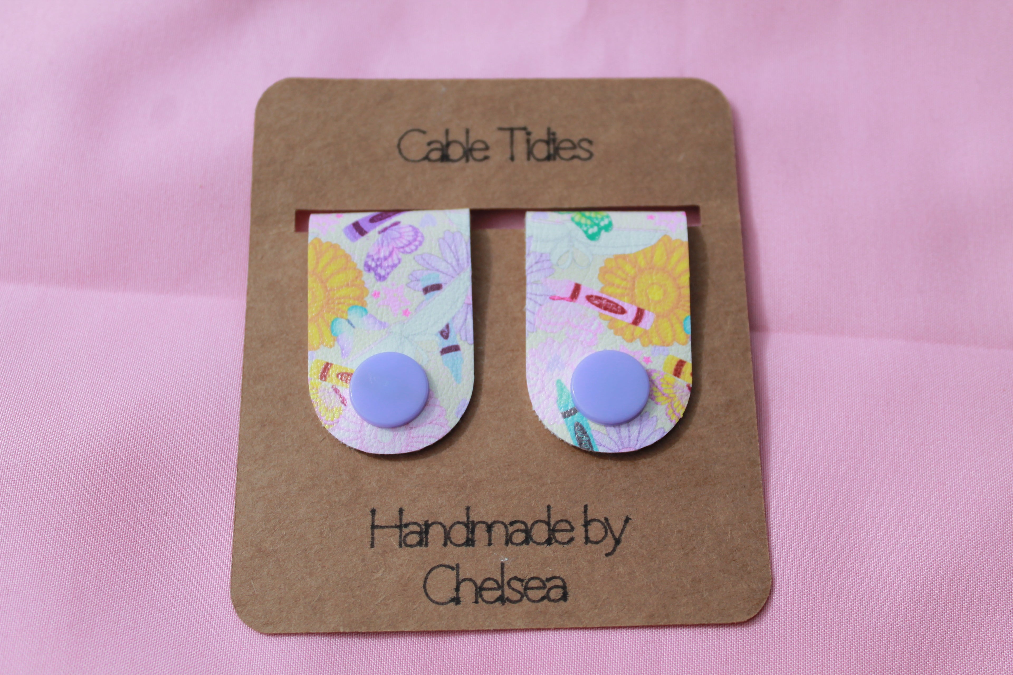 Handmade Cable Tidies | Cute Cord Organisers | Floral Cable Holder | Headphone & Charger Cable Wrap | Desk Accessories | Gift Idea