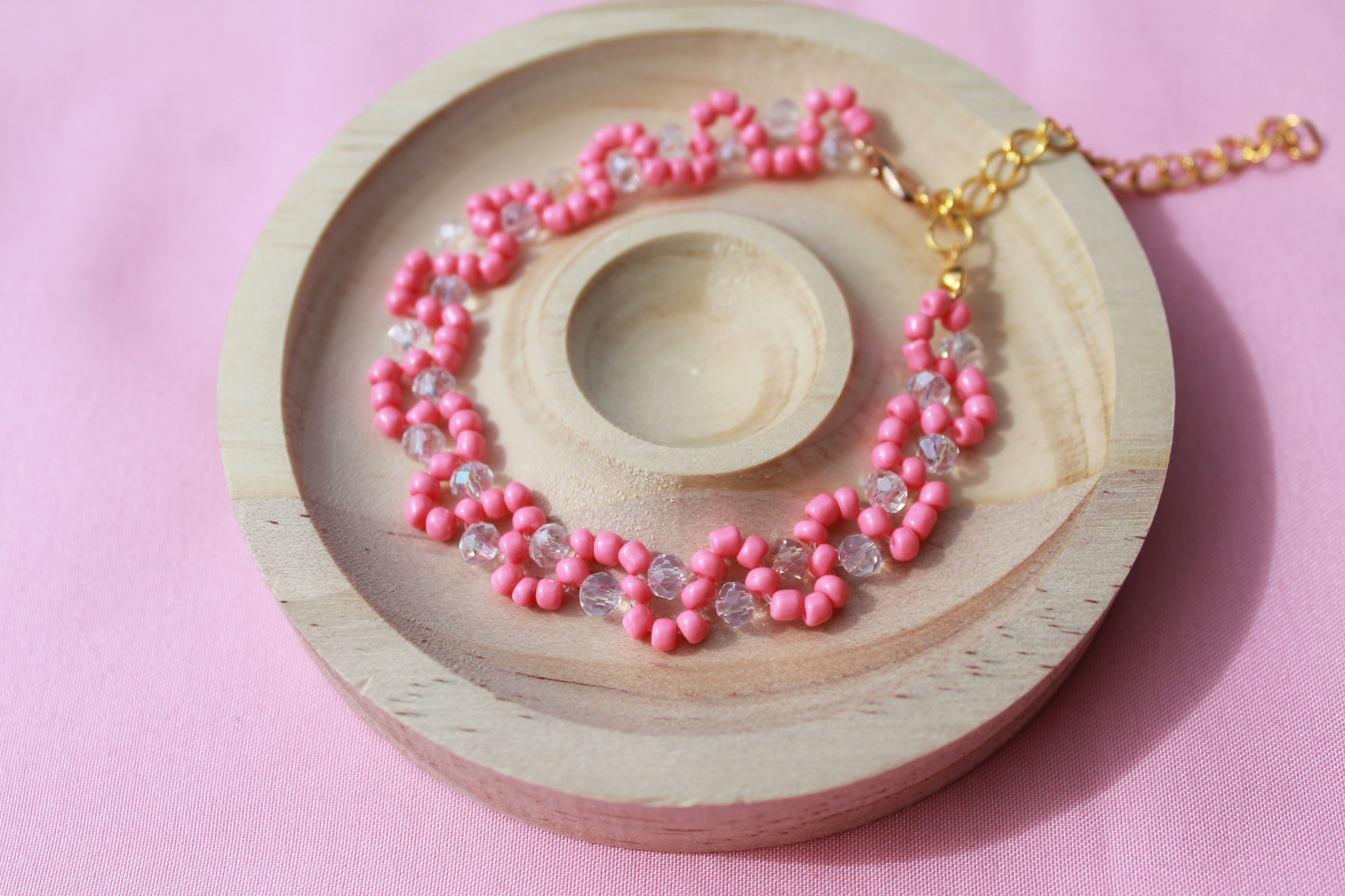 Handmade Twisted Beaded Bracelet | Colourful Floral Spiral Stacking Jewellery
