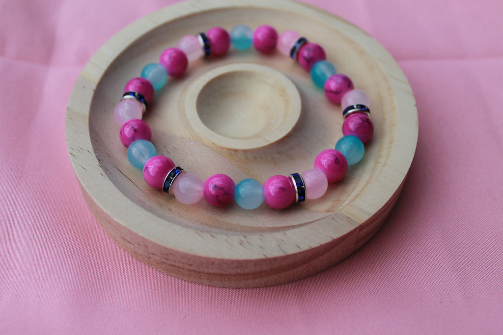 Handmade Beaded Bracelets | Colorful Crystal Gemstone Stretch Jewellery