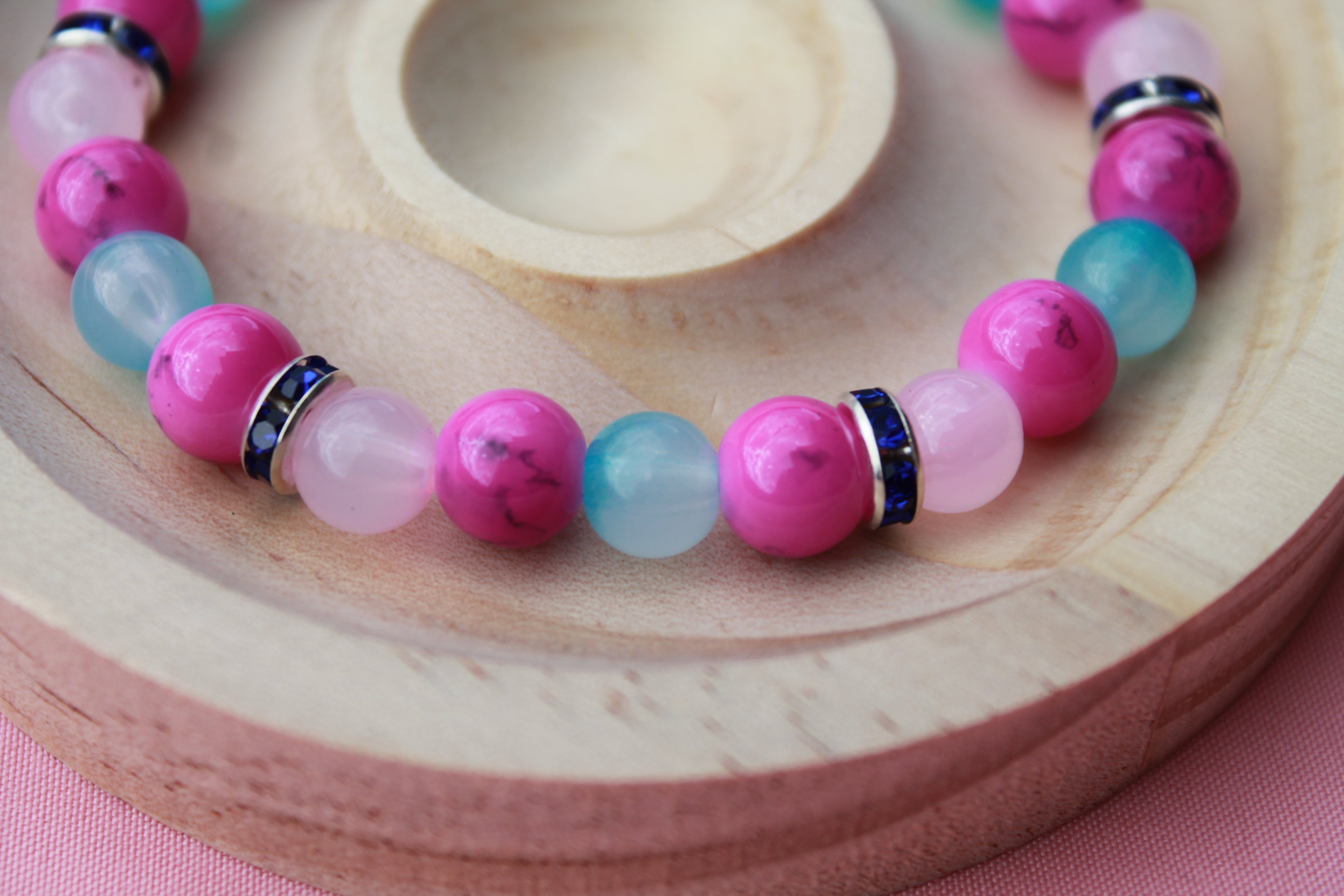 Handmade Beaded Bracelets | Colorful Crystal Gemstone Stretch Jewellery