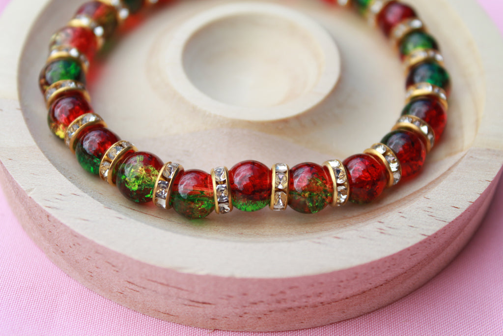 Handmade Beaded Bracelets | Colourful Crystal Gemstone Stretch Jewellery
