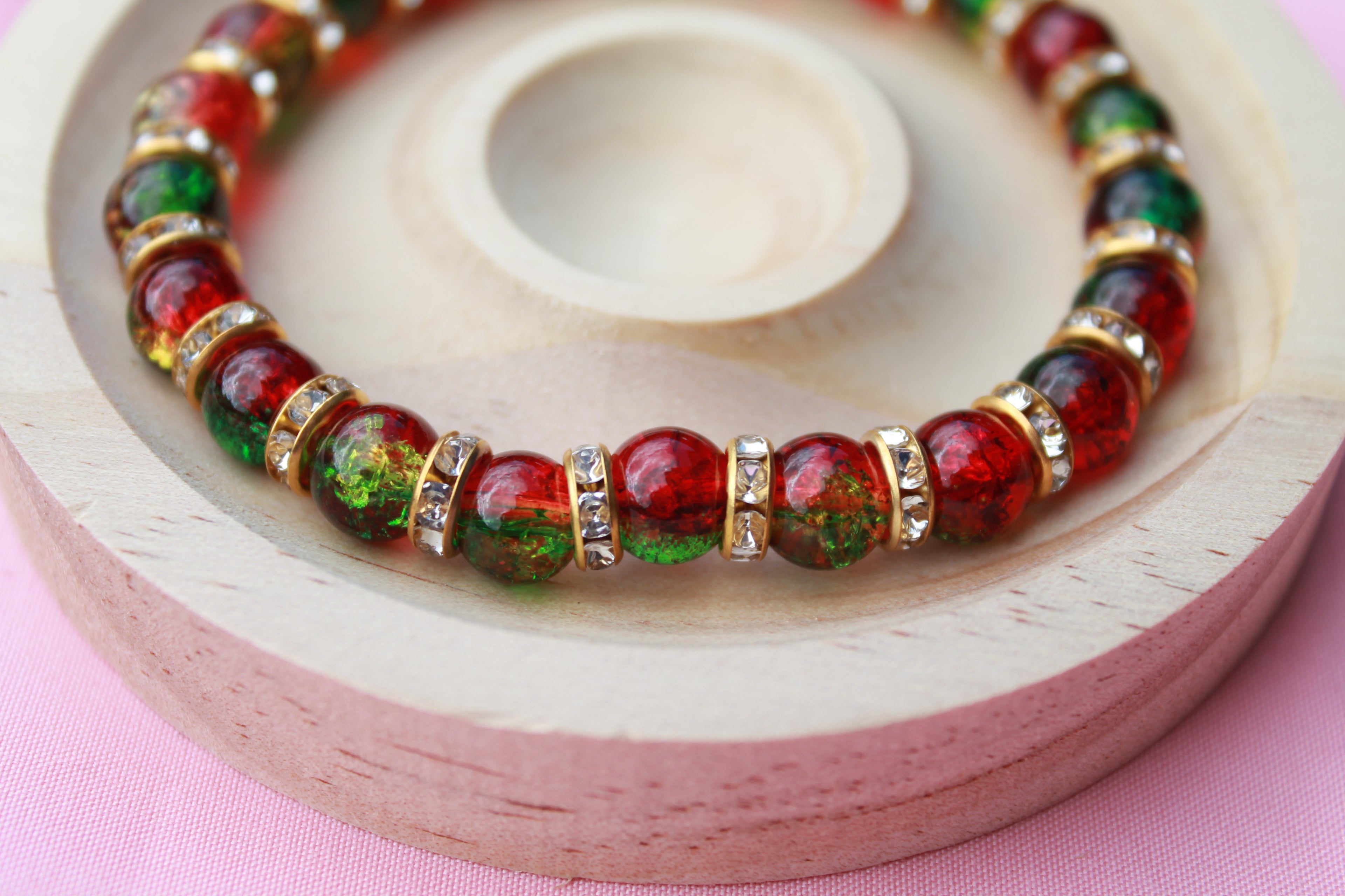 Handmade Beaded Bracelets | Colourful Crystal Gemstone Stretch Jewellery