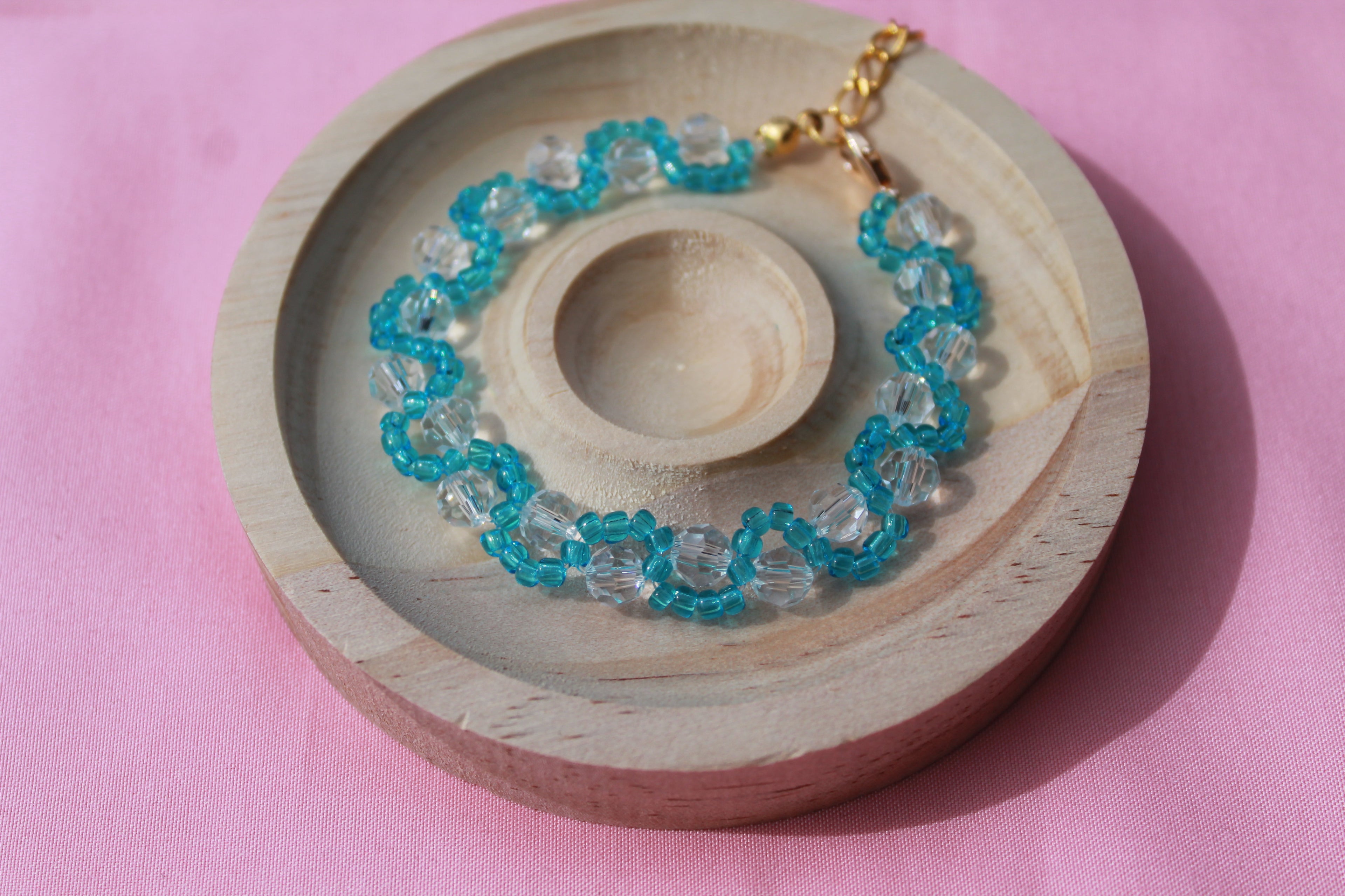 Handmade Twisted Beaded Bracelet | Colourful Floral Spiral Stacking Jewellery