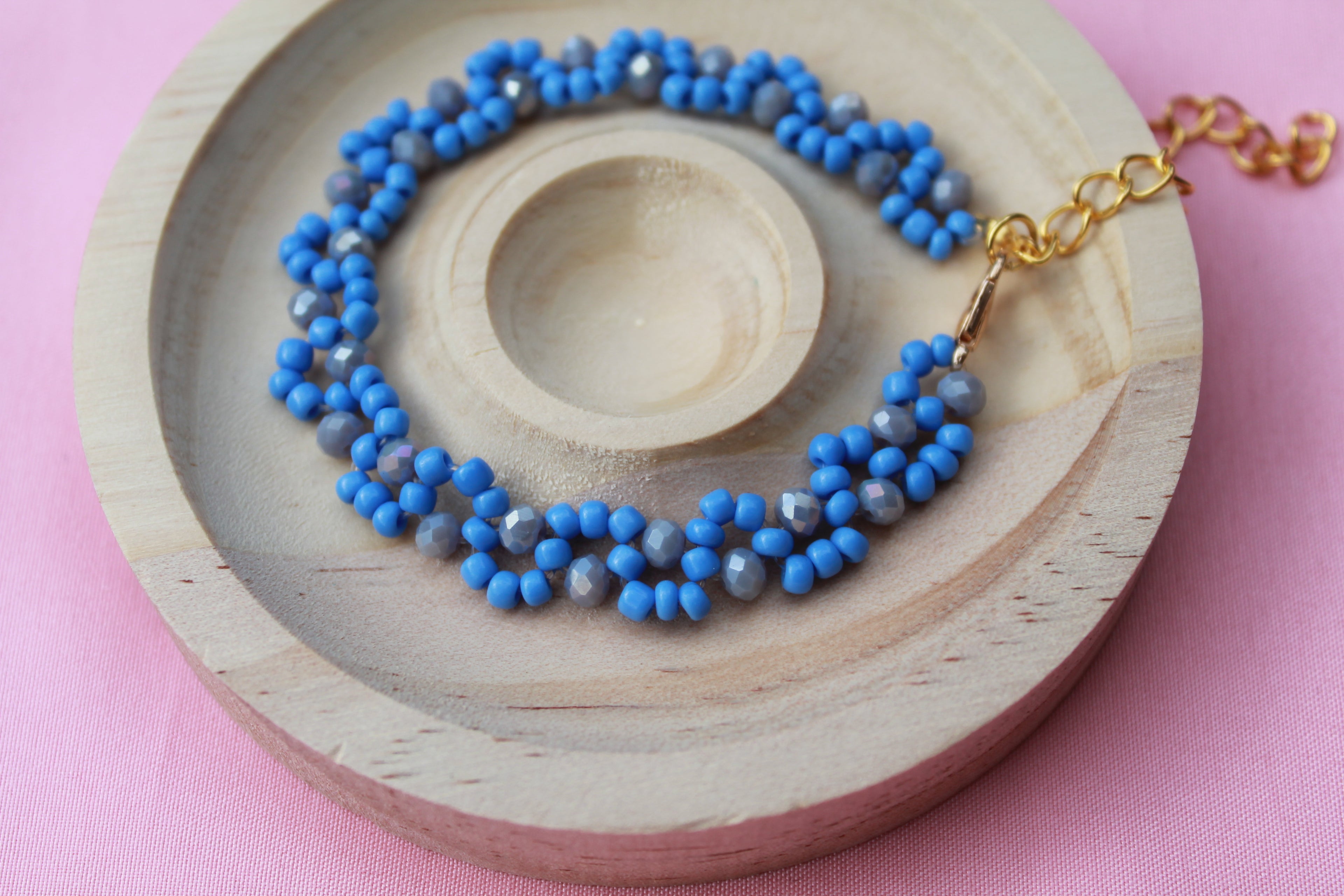 Handmade Twisted Beaded Bracelet | Colourful Floral Spiral Stacking Jewellery