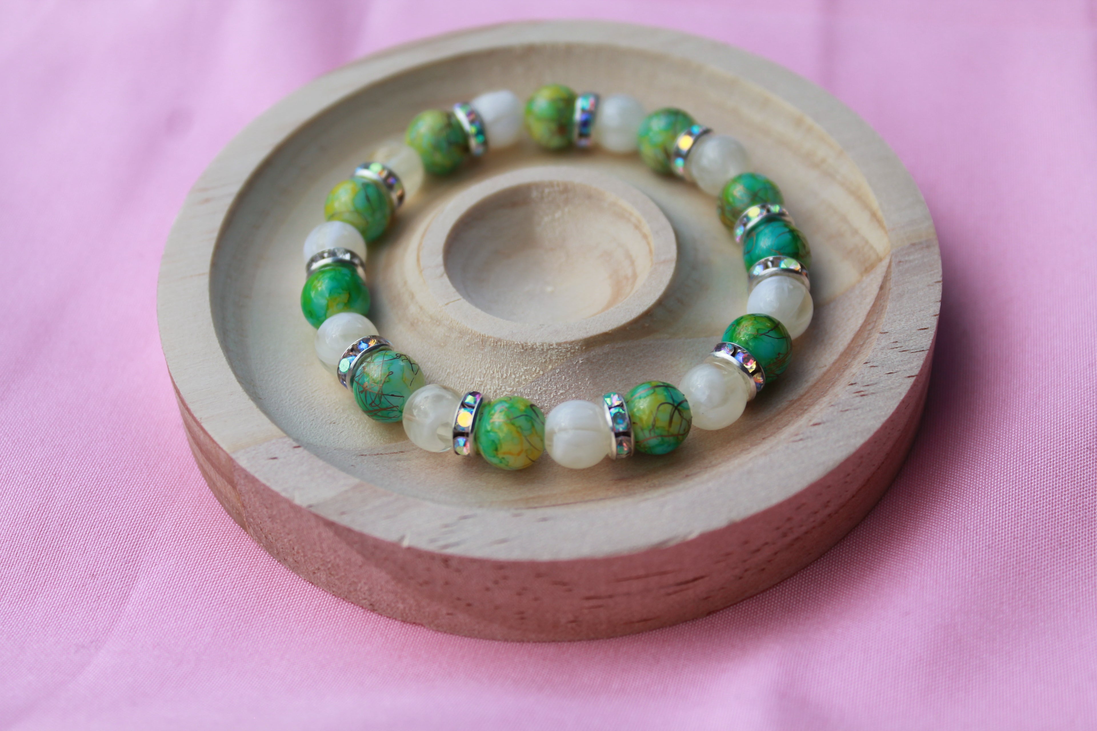 Handmade Beaded Bracelets | Colourful Crystal Gemstone Stretch Jewellery