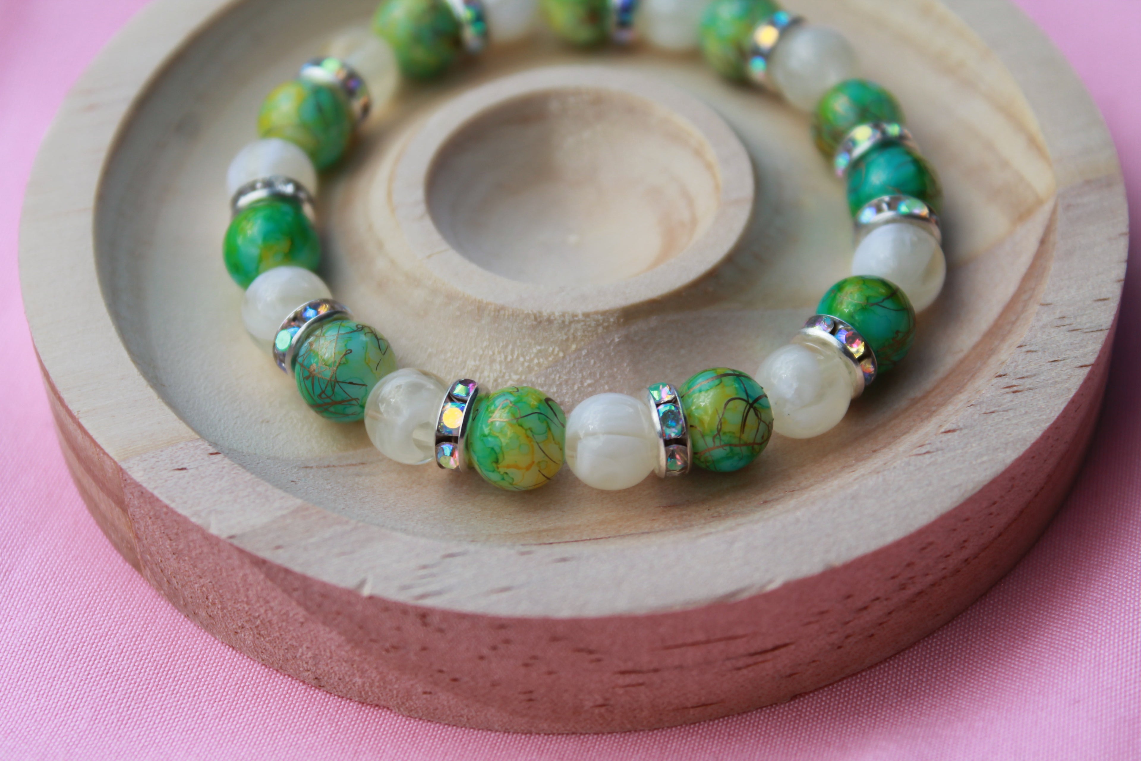 Handmade Beaded Bracelets | Colourful Crystal Gemstone Stretch Jewellery