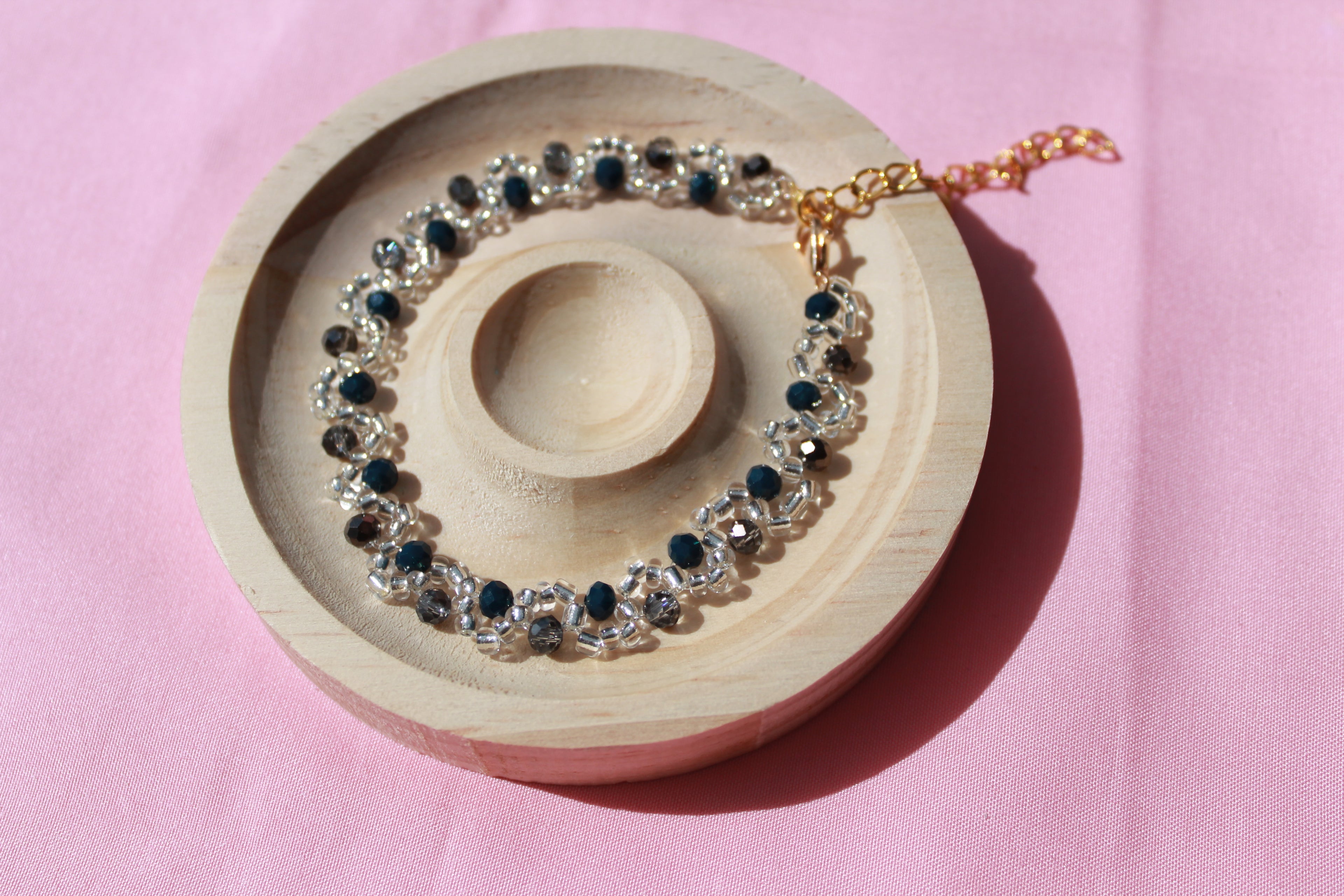 Handmade Twisted Beaded Bracelet | Colourful Floral Spiral Stacking Jewellery