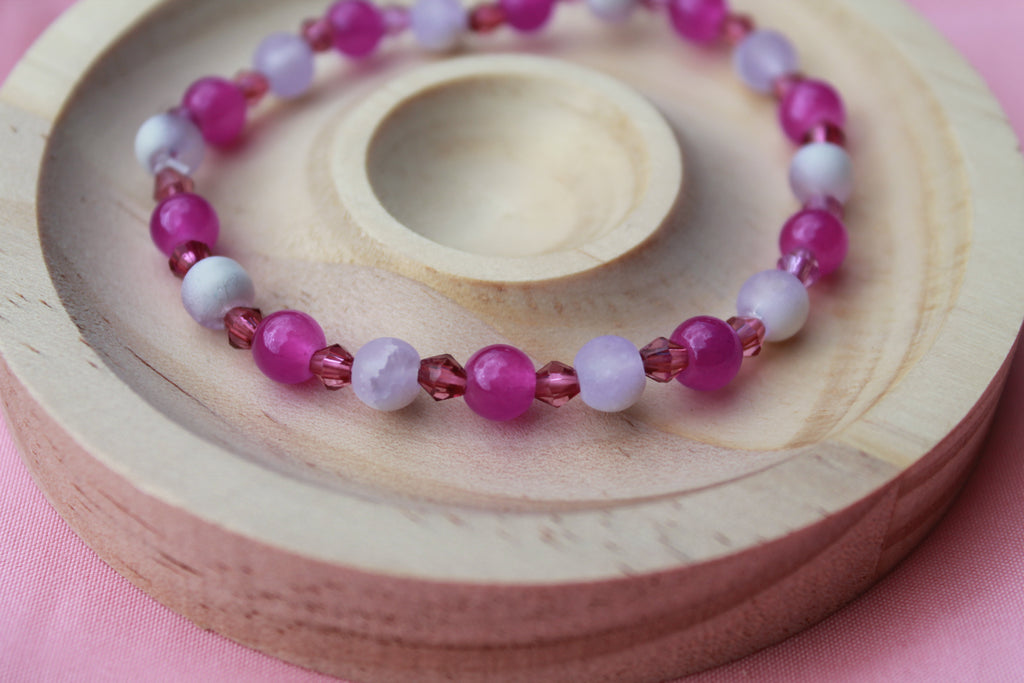 Handmade Beaded Bracelets | Colorful Crystal Gemstone Stretch Jewellery
