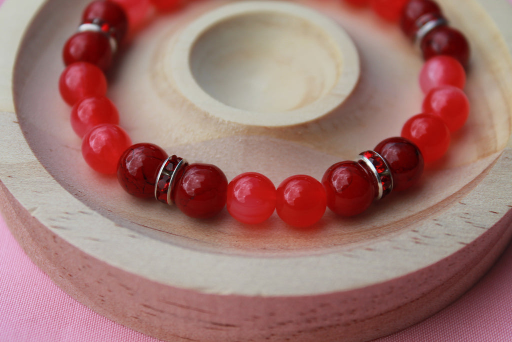 Handmade Beaded Bracelets | Colourful Crystal Gemstone Stretch Jewellery