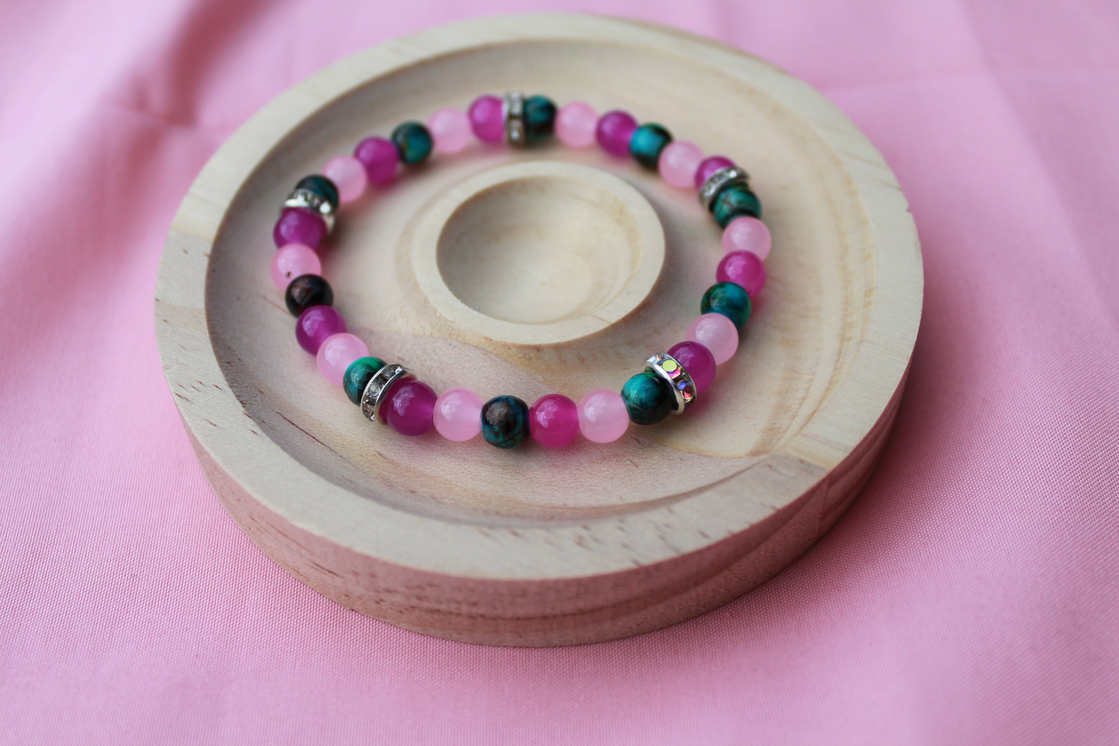 Handmade Beaded Bracelets | Colorful Crystal Gemstone Stretch Jewellery