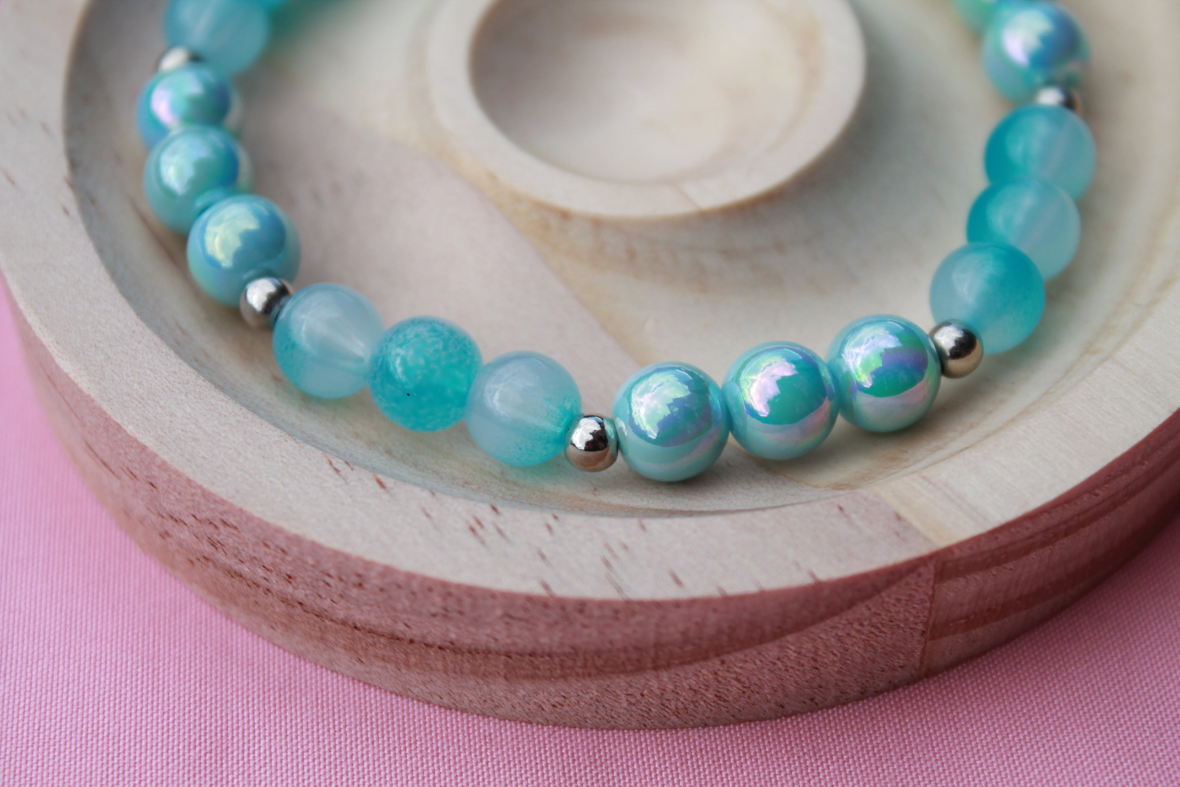 Handmade Beaded Bracelets | Colourful Crystal Gemstone Stretch Jewellery