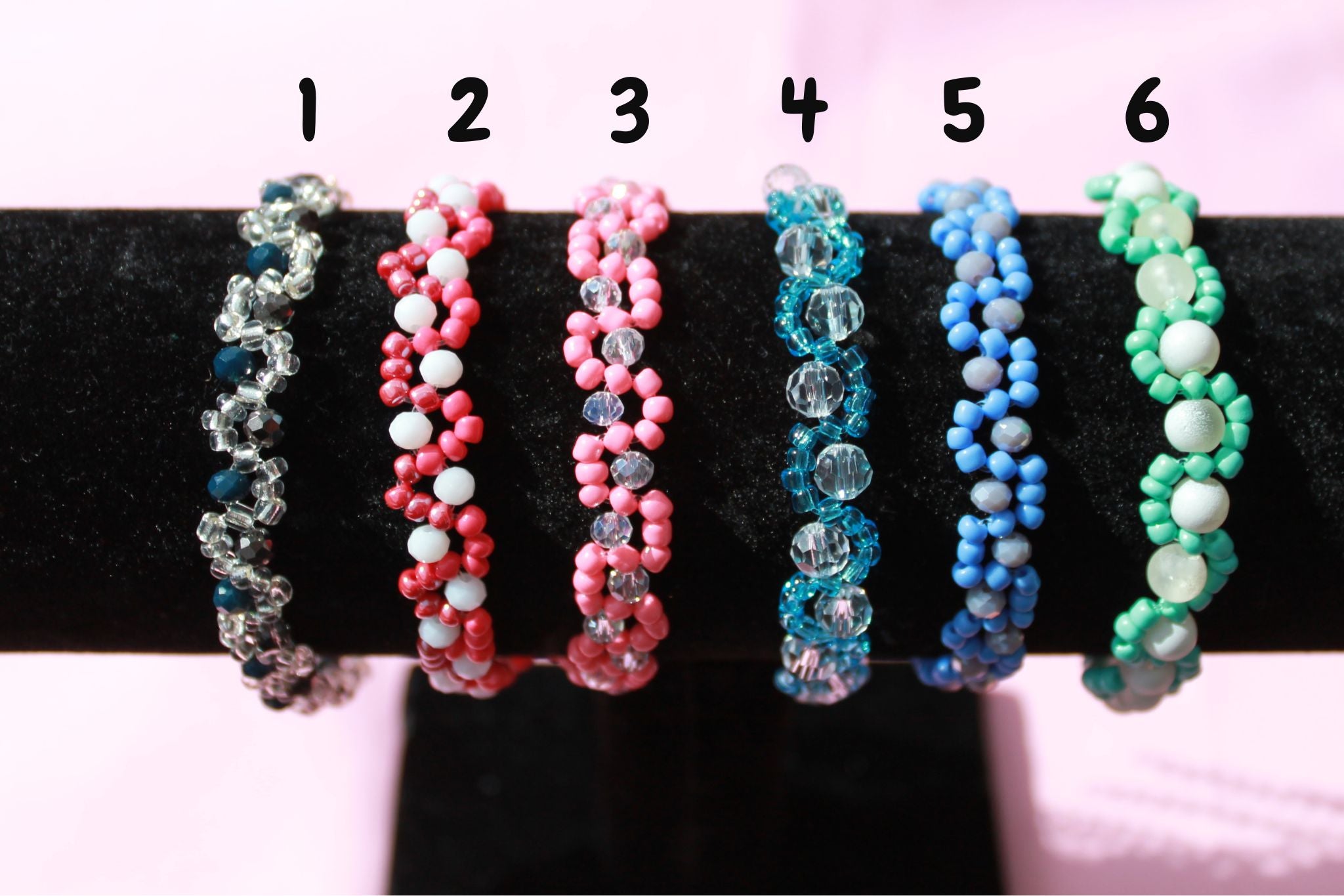 Handmade Twisted Beaded Bracelet | Colourful Floral Spiral Stacking Jewellery