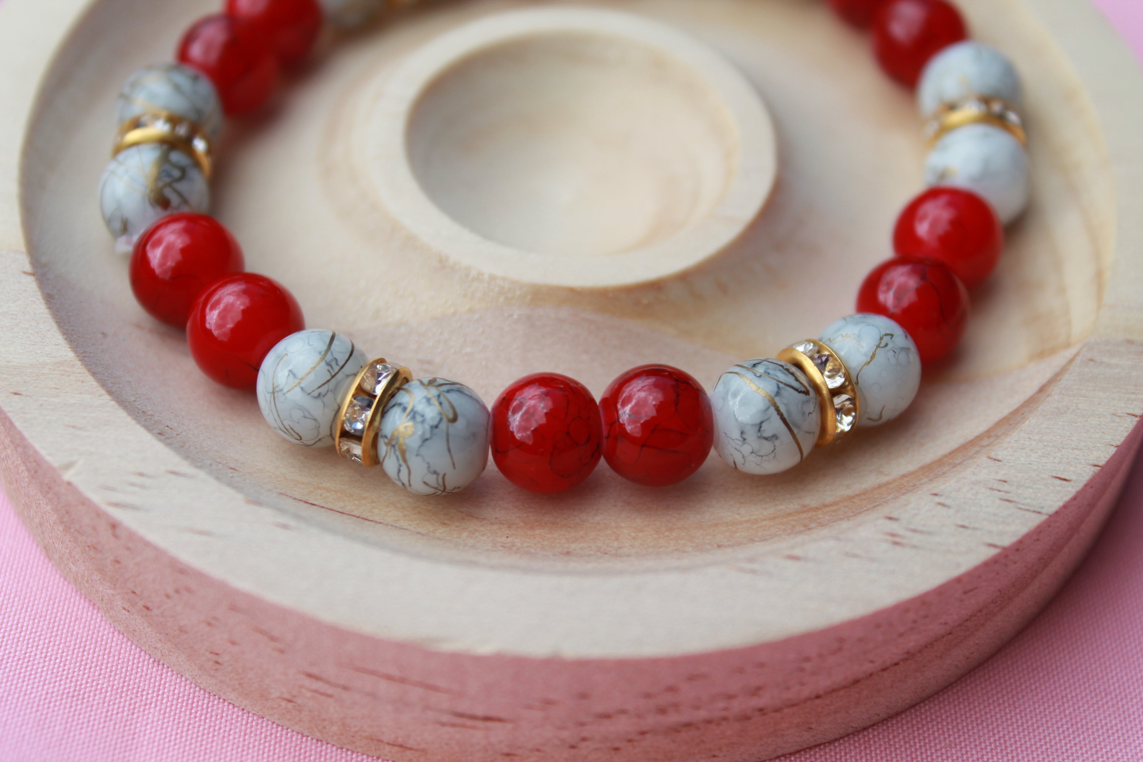 Handmade Beaded Bracelets | Colourful Crystal Gemstone Stretch Jewellery