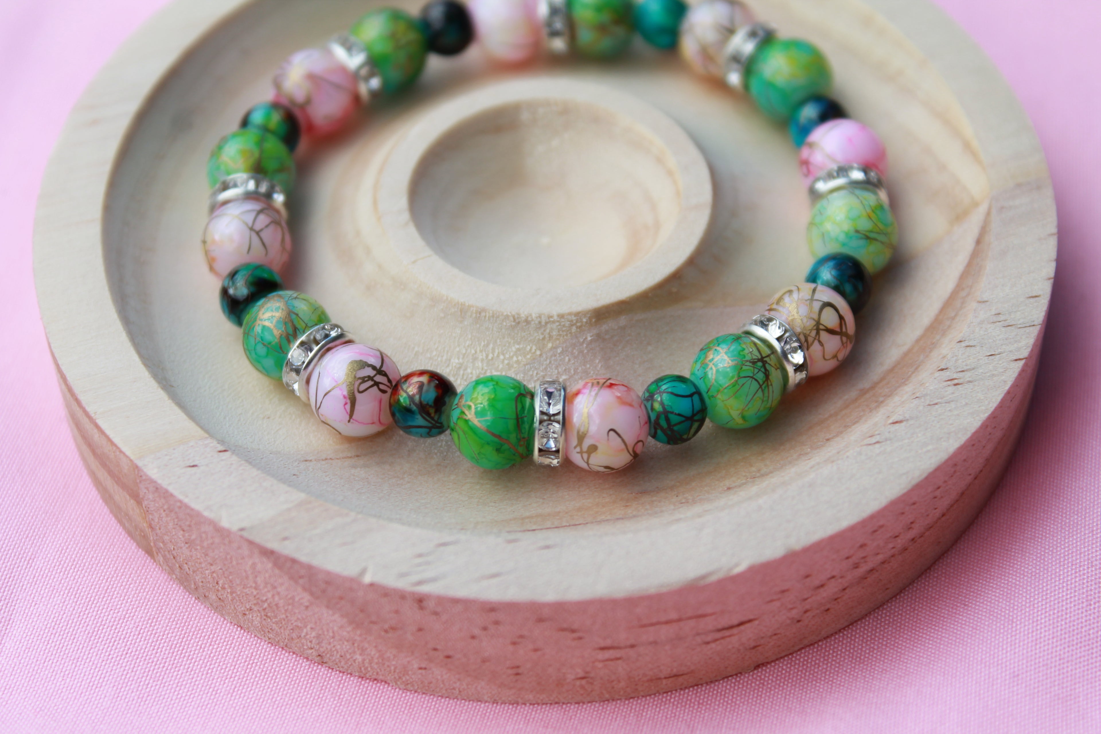 Handmade Beaded Bracelets | Colourful Crystal Gemstone Stretch Jewellery