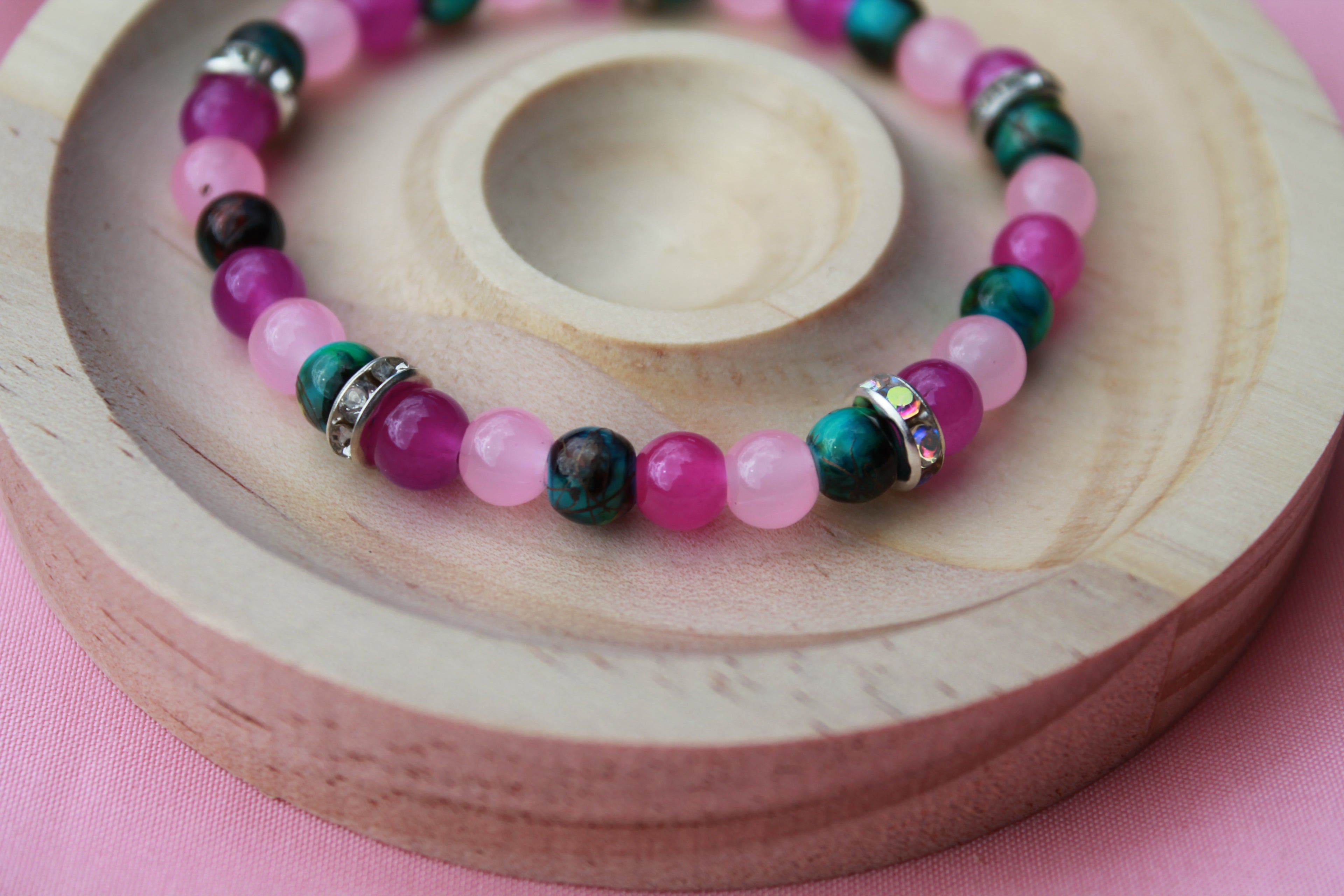 Handmade Beaded Bracelets | Colorful Crystal Gemstone Stretch Jewellery